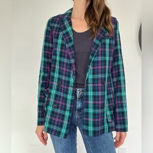 NWOT European Plaid Blazer